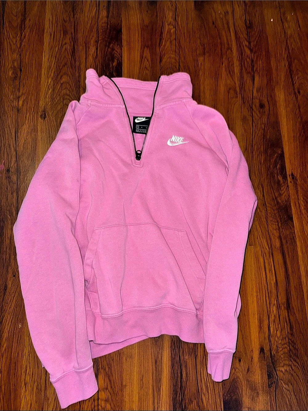 Nike Pink Half-Zip Pullover Small